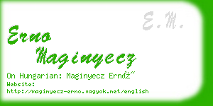 erno maginyecz business card